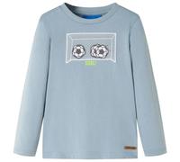 (blue, 128) Kids' T-shirt with Long Sleeves Children's T Shirt Tee Football Goal Design
