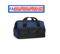 (Blue 13inch) 1PC Tool Bag Multifunctional Storage Electrician Wear Resistant Thickened Canvas Portable Electrician Woodworking Tool Bag