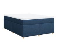 (blue, 140 x 200 cm) vidaXL Box Spring Bed with Mattress Bed Frame Dark Brown 140x200 cm Fabric