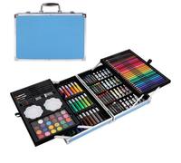 Blue 145Pc Artists Aluminium Art Case Colouring Pencils Painting Set Childrens/adults