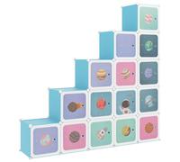 (blue, 155 x 31.5 x 154 cm) vidaXL Cube Storage Cabinet Blue/White 124.5x31.5x123.5 cm/155x31.5x154 cm
