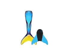 (blue, 160) New Mermaid Tail For Girls And Boys, Monofin For Swimming Included