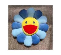 (Blue) 16in Takashi Murakami Rainbow Flower Pillow Plush Colorful Stuffed Gift