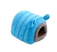 Blue 17 x 17 x 15 cm Hamster House Sleeping Bed Nest Generic Hamster Winter Warm House Bed Hamster Winter Warm House Bed Soft and Warm Hamster House for Gerbils, Hamsters