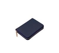 (Blue) 18 Card Slots Men's Zipper Short Wallet C ard Holder with RFID Blocking Technology