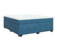(blue, 180 x 200 cm) vidaXL Box Spring Bed with Mattress Bed Frame Bedroom Bedstead Bed Base Velvet