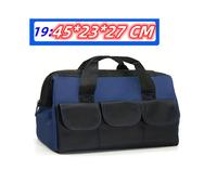 (Blue 19inch) 1PC Tool Bag Multifunctional Storage Electrician Wear Resistant Thickened Canvas Portable Electrician Woodworking Tool Bag