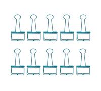 Blue 19mm/0.75in, 10Pcs Skeleton Binder Clips, Hollow Metal Wire Foldback Binder Clips for Planner, Journal, Notebook, Large Paper Clamps, Office, Home, School