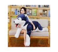 (Blue) 1pc 60/90cm Big Size Husky Plush Toys Stuffed Soft Animal Simulation Husky Dog Dolls Pillow For Baby Kids Birthday Xmas Gift