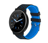 (Blue) 2.5D Full Touch Screen Continuous Heart Rate Remote Camera Weather Forecast 20Days Standby Smart Watch