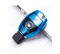 (blue) 2 Buttons Soft TPU Car Key Case Cover Shell for Mercedes Benz W203 W204