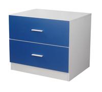 (Blue) 2 Drawer Wooden Kids Bedroom Chest