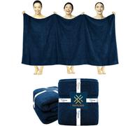 (Blue) 2 X Big Super Jumbo Bath Sheets Towel Pure Egyptian Cotton Soft XXL Bath Towels