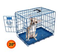Blue 20in Dog Metal Training Cage with one door