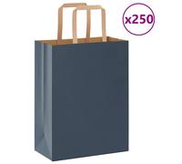 (blue, 21 x 11 x 28 cm/ 250 pcs) vidaXL Paper Bags 250 pcs with Handles White 21x11x28 cm Paper Grocery Bag