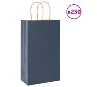 (blue, 21 x 11 x 36 cm) vidaXL Paper Bags 250 pcs with Handles Brown 21x11x36 cm Paper Grocery Bag