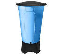 (Blue) 210L Water Butt Kit - Stand, Cover and Diverter