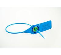 Blue 220mm Plastic Security Seals. High Strength Numbered Tags Pull Ties Anti-Tamper (100)