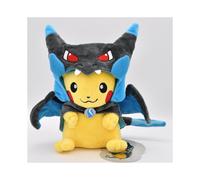 (Blue) 23cm Pokemon Pikachu Charizard Coat Cross-Dress Plush Doll