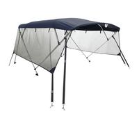 (blue, 243 x (230-244) cm/with mesh) vidaXL 3-bow Bimini Top with Sidewalls UV-Proof Canvas Boat Canopy Awning