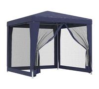 (Blue, 250 x 250 x 245 cm (L x W x H)) vidaXL Party Tent with Mesh Sidewalls Canopy Gazebo Multi Colours Multi Sizes