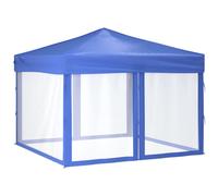 vidaXL 3 x 3m Blue Foldable Party Tent with Sidewalls - Wilko