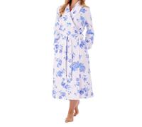 (Blue, 2XL) Slenderella HC01318 Women's Floral Cotton Dressing Gown