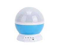 (Blue ) 3 Color LED Starry Sky Rotating Night Light Baby
