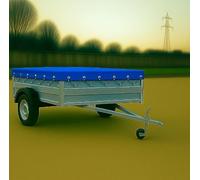 (Blue, 3 Feet x 4 Feet) Trailer Cover Heavy duty Waterproof Vehicle Cover Tie Down with Bungee Cord 650GSM PVC Tarp from UK