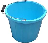Blue 3 Gallon 14 Litre Water Mixing Storage Plastic Builders Bucket Strong with Measuring Guide, Handle And Spout (Made in U.K)