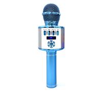 (Blue) 3-in-1 Microphone Wireless bluetooth Speaker Recorder HIFI Noise Reduction TF Card Portable Professional K Songs Karaoke Singing Player