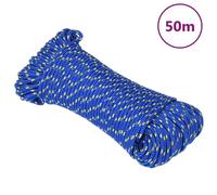 vidaXL Boat Rope, Sturdy 3mm Polypropylene Rope in Blue, 50m Long, Ideal for Sailing, Boating, Yachting, Rigging, Camping, Fishing, Washing Line, and More