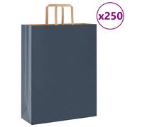 vidaXL Kraft Paper Bags 250 pcs with Handles Blue 32x12x42cm
