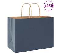 (blue, 32 x 17 x 25 cm) vidaXL Paper Bags 250 pcs with Handles Brown 21x11x36 cm Paper Grocery Bag