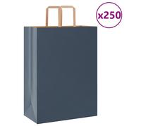 (blue, 32 x 17 x 44 cm/ 250 pcs) vidaXL Paper Bags 250 pcs with Handles White 21x11x28 cm Paper Grocery Bag