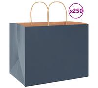 (blue, 32 x 22 x 24 cm) vidaXL Paper Bags 250 pcs with Handles Brown 21x11x36 cm Paper Grocery Bag