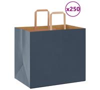 (blue, 32 x 22 x 28 cm/ 250 pcs) vidaXL Paper Bags 250 pcs with Handles Blue 32x22x28 cm Paper Grocery Bag