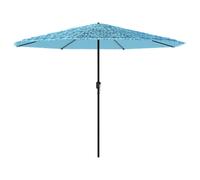 vidaXL Garden Parasol with Steel Pole Blue 324x324x247 cm, Blue