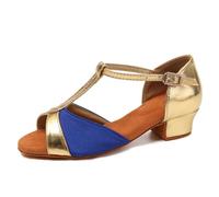(blue, 33) Girl's Dance Shoes Ladies Indoor 3.5 Heels Dance Shoes Latin Dance ChaCha Dance Shoes