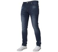 (Blue, 34L) Kruze Mens Skinny Stretch Jeans Slim Fit Denim Pants