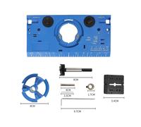 (Blue) 35mm Concealed Hinge Jig Drill Guide for Accurate Woodworking - Easy DIY Tool with Carbide-Tipped Bit Included