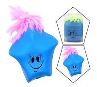 Blue 3D Squeeze Ball for Kids, Funny Face Stress Relief Fidget Toy, Smiley Party Favour, Durable Sensory Squishy Ball for 3+ Years
