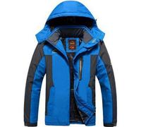 (blue, 3XL) "Men's Plus Size Velvet-Lined Outdoor Sports Jacket - Warm, Thickened for Mountaineering"