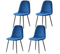 (Blue, 4) 2/4/6x Dining Chairs metal Legs Home office