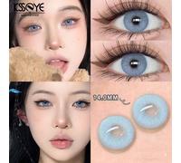 (blue, -4.25) Ksseye Blue Contact Lenses with Graded 14.0mm Missy Series Natural Soft Lens Contact Lenses Use 1 Year Myopia Contact Lenses Cosplay