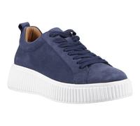 (Blue, 4 (Adults')) Hush Puppies Harlow Suede Suede Women's Indigo Trainers