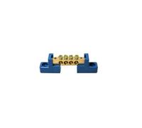 Blue 4 Positions, Bus Bar Power Multi Terminal Block: Screw Metal Terminal Grounding Strip, Brass Wire Screw Terminal for Car, RV, Yacht, Ship, Marine Ground Power Distribution