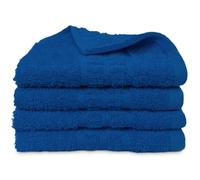 (Blue) 4 X Luxury Face Cloths -600 GSM- Premium Egyptian Cotton Flannel Wash Cloth Towel Set for Gym, Spa (30X30CM)