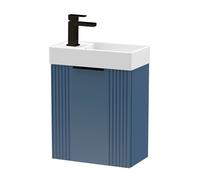Balterley Blue 400mm Wall Hung Vanity Unit with Black Handle Balterley Blue