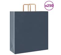 vidaXL Kraft Paper Bags 250 Pieces with Blue Handles 45 x 17 x 48 cm, Paper Bag, Paper Gift Bag, Kraft Paper Gift Bag